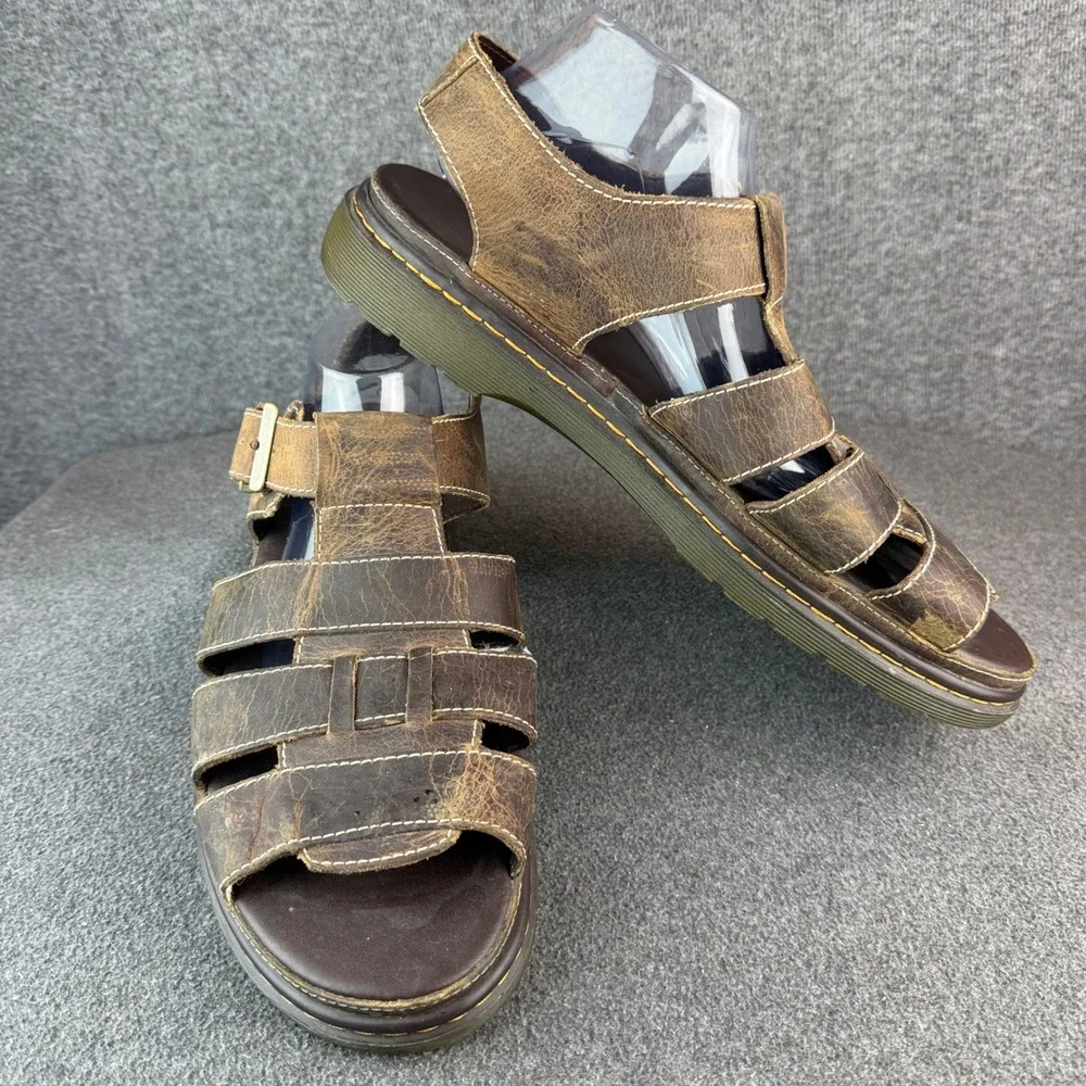 Dr. Martens Wrenlie Grizzly Leather Fisherman Sandals Men's Size 14
